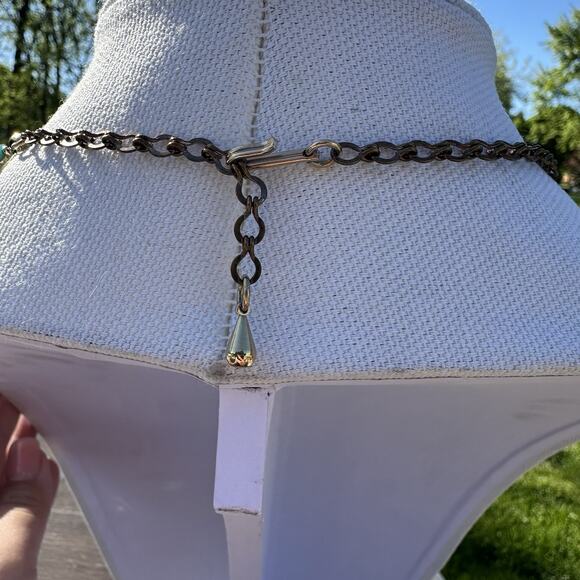 Vintage 50s Claudette Aqua Blue Thermoset Necklace Signed - Picture 6 of 8